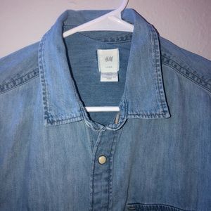 H&M denim button up dress shirt